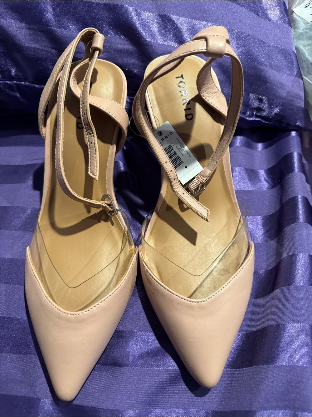 Torrid Women's Pointed Toe Pump With Clear Trim (WW)